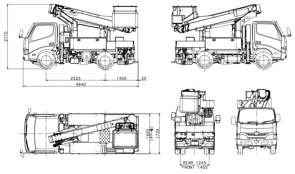 高所作業車 10m未満 トラック式