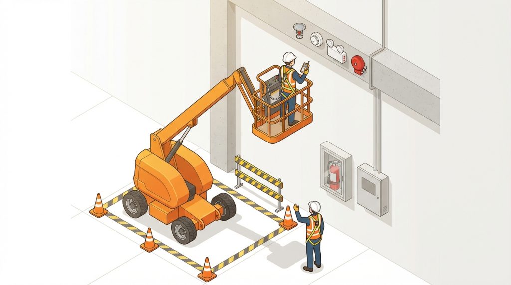 消防設備 点検 高所 高所作業車
