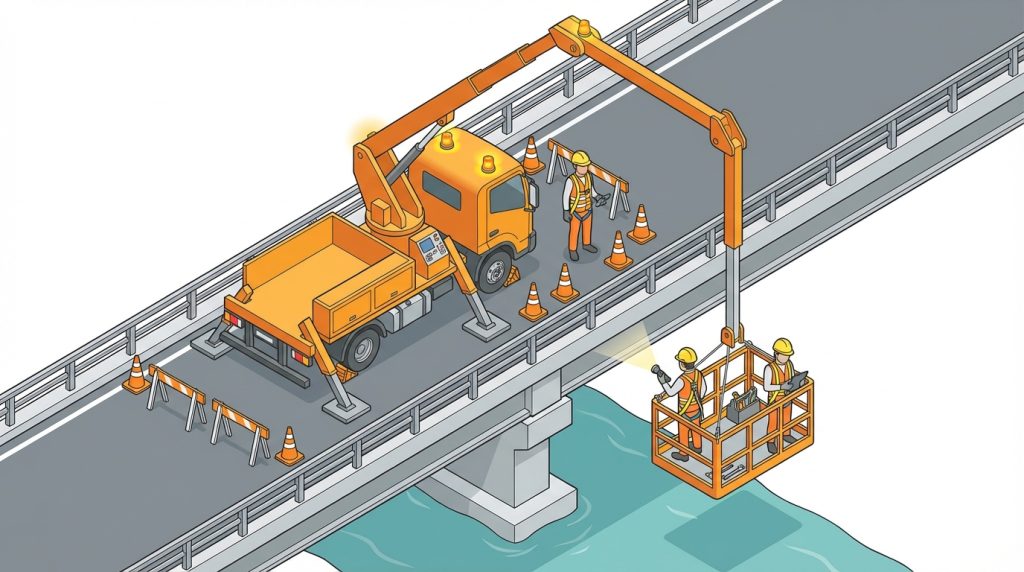 橋梁 点検 高所作業車