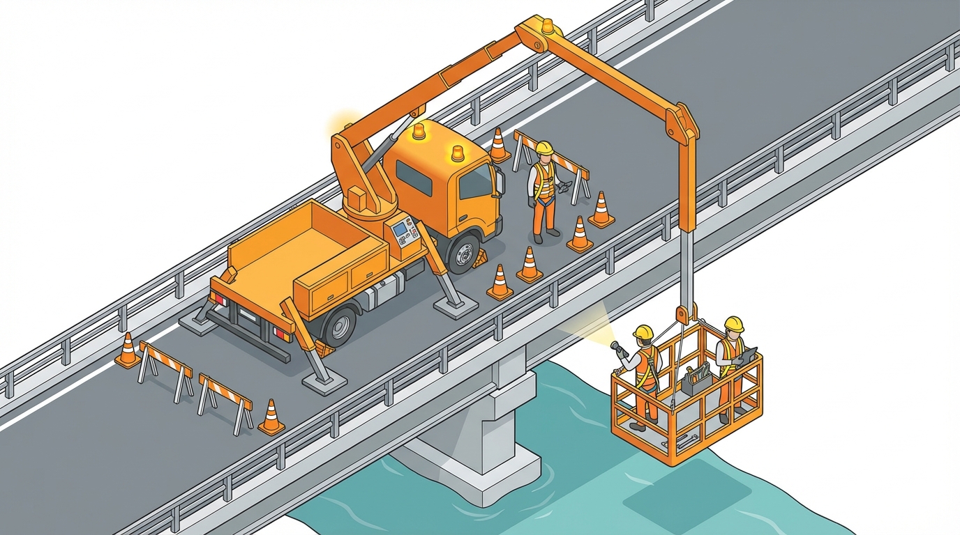 橋梁 点検 高所作業車