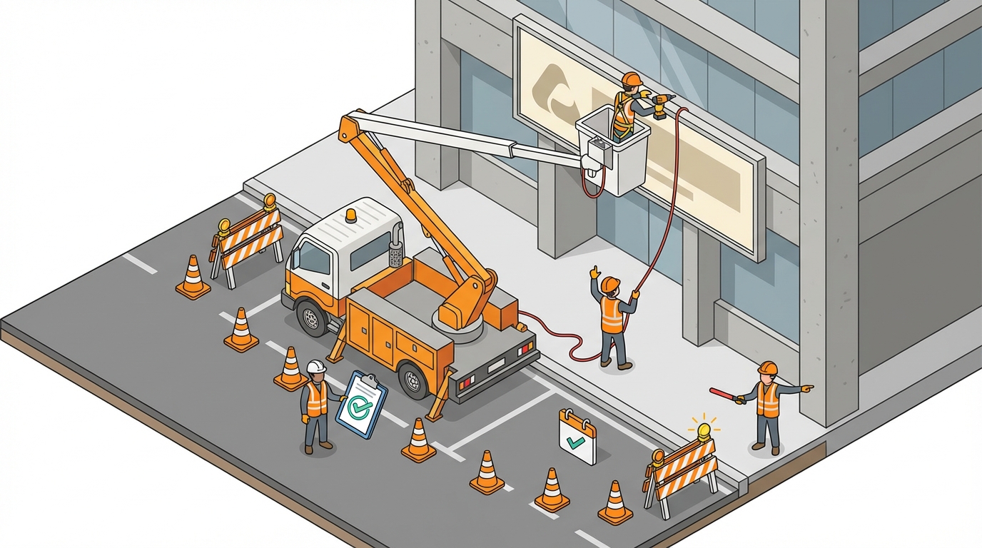 看板 設置 道路使用許可 高所作業車