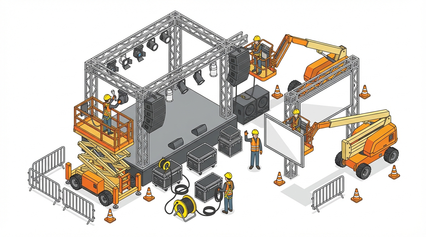 イベント 設営 高所 高所作業車