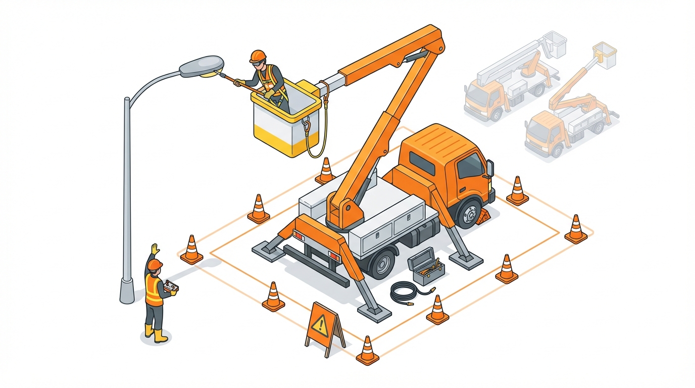 バケット車 使い方 高所作業車
