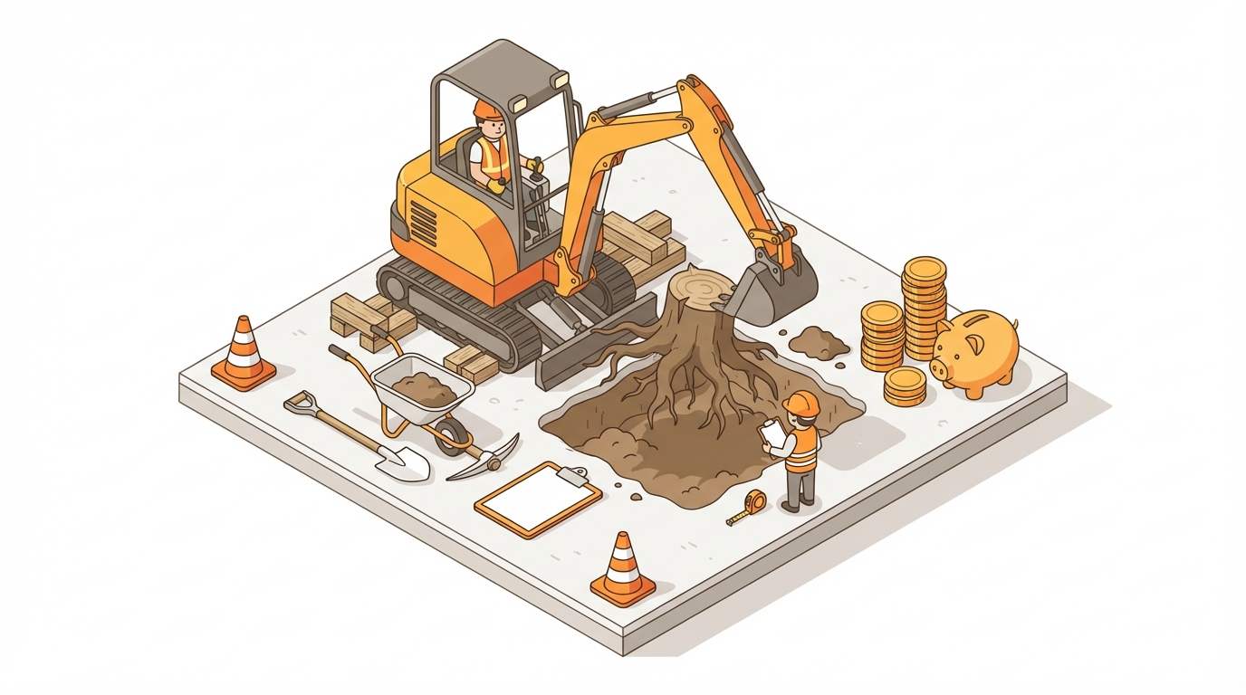 切り株 除去 費用 バックホー